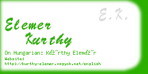 elemer kurthy business card